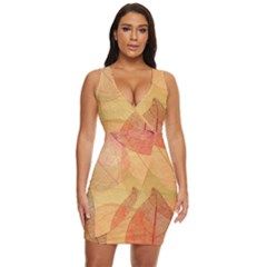 Leaves Patterns Colorful Leaf Pattern Draped Bodycon Dress