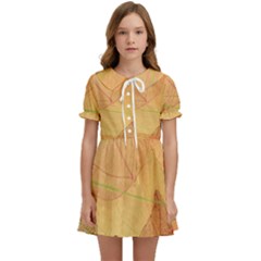 Leaves Patterns Colorful Leaf Pattern Kids  Sweet Collar Dress