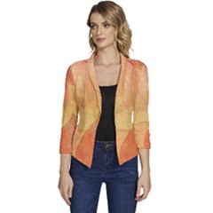 Leaves Patterns Colorful Leaf Pattern Women s Casual 3/4 Sleeve Spring Jacket