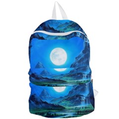 Bright Full Moon Painting Landscapes Scenery Nature Foldable Lightweight Backpack by Ndabl3x