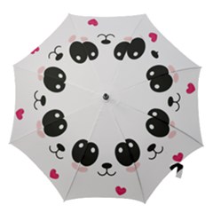 Cute Panda Love Animal Hook Handle Umbrellas (small) by Ndabl3x