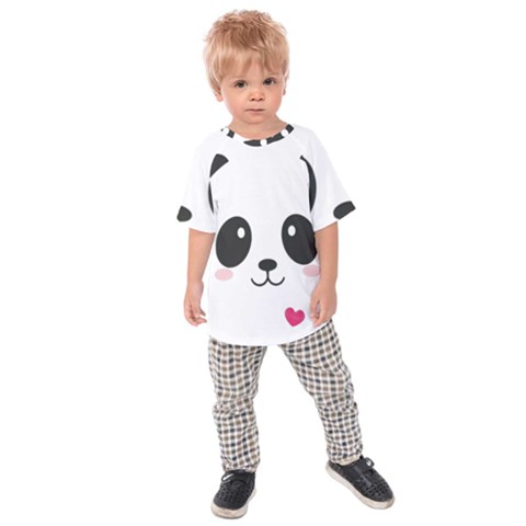 Cute Panda Love Animal Kids  Raglan T-shirt by Ndabl3x