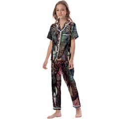 Tribal Elephant Kids  Satin Short Sleeve Pajamas Set by Ndabl3x