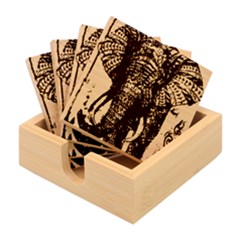 Tribal Elephant Bamboo Coaster Set