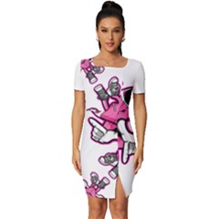 Lovely Inu 1 Fitted Knot Split End Bodycon Dress by posters