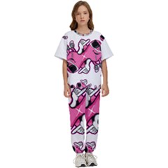 Lovely Inu 1 Kids  T-shirt And Pants Sports Set