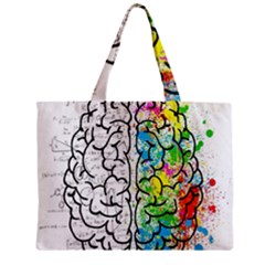 Brain Mind Psychology Idea Drawing Short Overalls Zipper Mini Tote Bag by Azkajaya