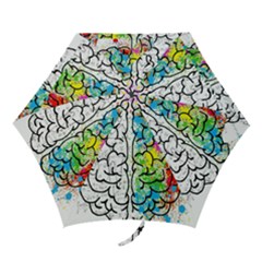 Brain Mind Psychology Idea Drawing Short Overalls Mini Folding Umbrellas by Azkajaya