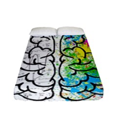 Brain Mind Psychology Idea Drawing Short Overalls Fitted Sheet (full/ Double Size) by Azkajaya
