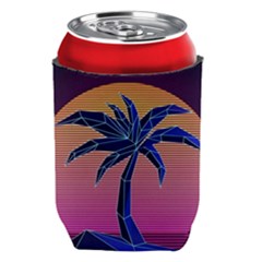 Abstract 3d Art Holiday Island Palm Tree Pink Purple Summer Sunset Water Can Holder by Cemarart