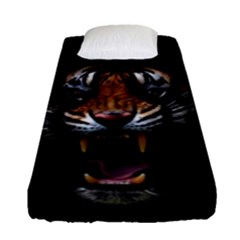 Tiger Angry Nima Face Wild Fitted Sheet (single Size) by Cemarart