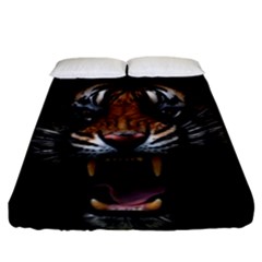 Tiger Angry Nima Face Wild Fitted Sheet (California King Size)