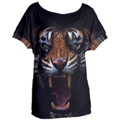 Tiger Angry Nima Face Wild Women s Oversized T-shirt by Cemarart