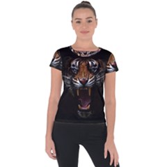Tiger Angry Nima Face Wild Short Sleeve Sports Top 
