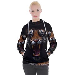 Tiger Angry Nima Face Wild Women s Hooded Pullover