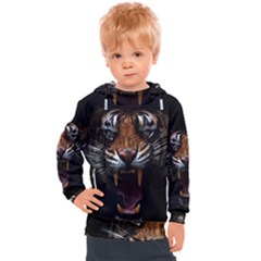 Tiger Angry Nima Face Wild Kids  Hooded Pullover