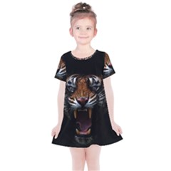 Tiger Angry Nima Face Wild Kids  Simple Cotton Dress