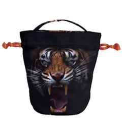 Tiger Angry Nima Face Wild Drawstring Bucket Bag