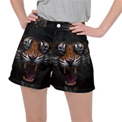 Tiger Angry Nima Face Wild Women s Ripstop Shorts