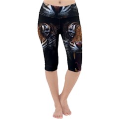 Tiger Angry Nima Face Wild Lightweight Velour Cropped Yoga Leggings