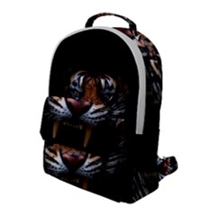 Tiger Angry Nima Face Wild Flap Pocket Backpack (Large)