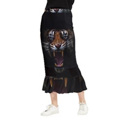 Tiger Angry Nima Face Wild Maxi Fishtail Chiffon Skirt