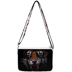 Tiger Angry Nima Face Wild Double Gusset Crossbody Bag