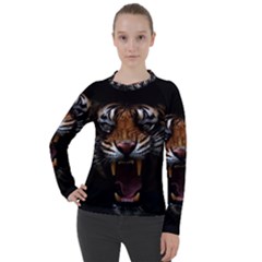 Tiger Angry Nima Face Wild Women s Pique Long Sleeve T-Shirt