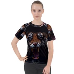 Tiger Angry Nima Face Wild Women s Sport Raglan T-Shirt