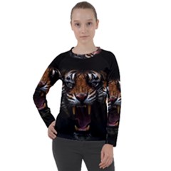 Tiger Angry Nima Face Wild Women s Long Sleeve Raglan T-shirt