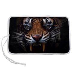 Tiger Angry Nima Face Wild Pen Storage Case (S)