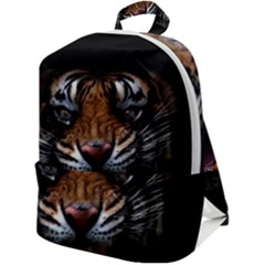 Tiger Angry Nima Face Wild Zip Up Backpack by Cemarart