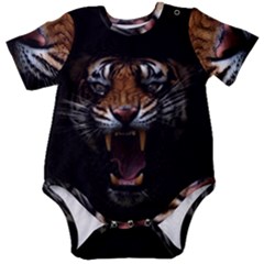 Tiger Angry Nima Face Wild Baby Short Sleeve Bodysuit