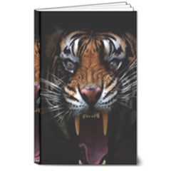 Tiger Angry Nima Face Wild 8  x 10  Hardcover Notebook