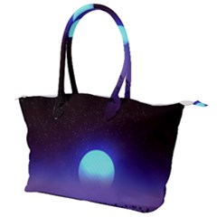 Sunset Colorful Nature Night Purple Star Canvas Shoulder Bag by Cemarart