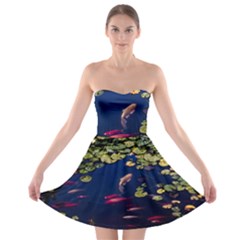 Koi Fish Carp Strapless Bra Top Dress