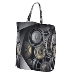 Abstract Style Gears Gold Silver Giant Grocery Tote