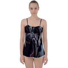Angry Tiger Roar Babydoll Tankini Top by Cemarart