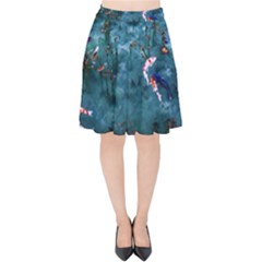 Fish Koi Carp Velvet High Waist Skirt