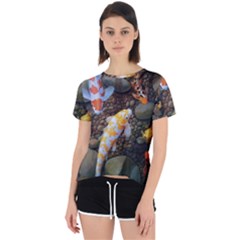 Koi Fish Clown Pool Stone Open Back Sport T-shirt