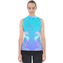 Seahorse Mock Neck Shell Top