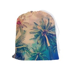 Palm Trees Beauty Nature Clouds Summer Drawstring Pouch (xl)