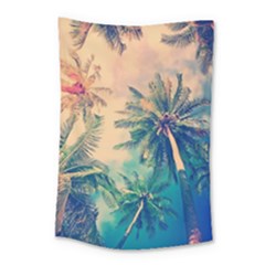 Palm Trees Beauty Nature Clouds Summer Small Tapestry by Cemarart
