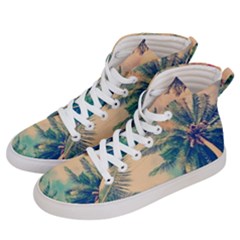 Palm Trees Beauty Nature Clouds Summer Men s Hi-top Skate Sneakers