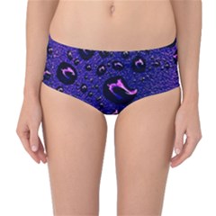 Purple Waterdrops Water Drops Mid-waist Bikini Bottoms