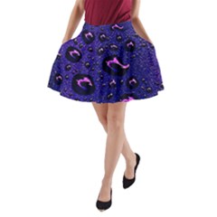 Purple Waterdrops Water Drops A-line Pocket Skirt