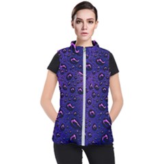 Purple Waterdrops Water Drops Women s Puffer Vest