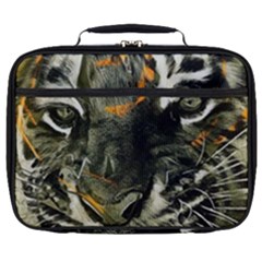 Angry Tiger Animal Broken Glasses Full Print Lunch Bag by Cemarart