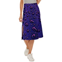 Purple Waterdrops Water Drops Midi Panel Skirt by Cemarart