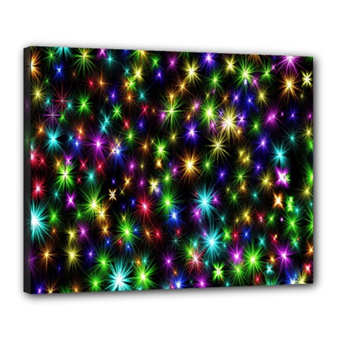 Star Colorful Christmas Abstract Canvas 20  X 16  (stretched)